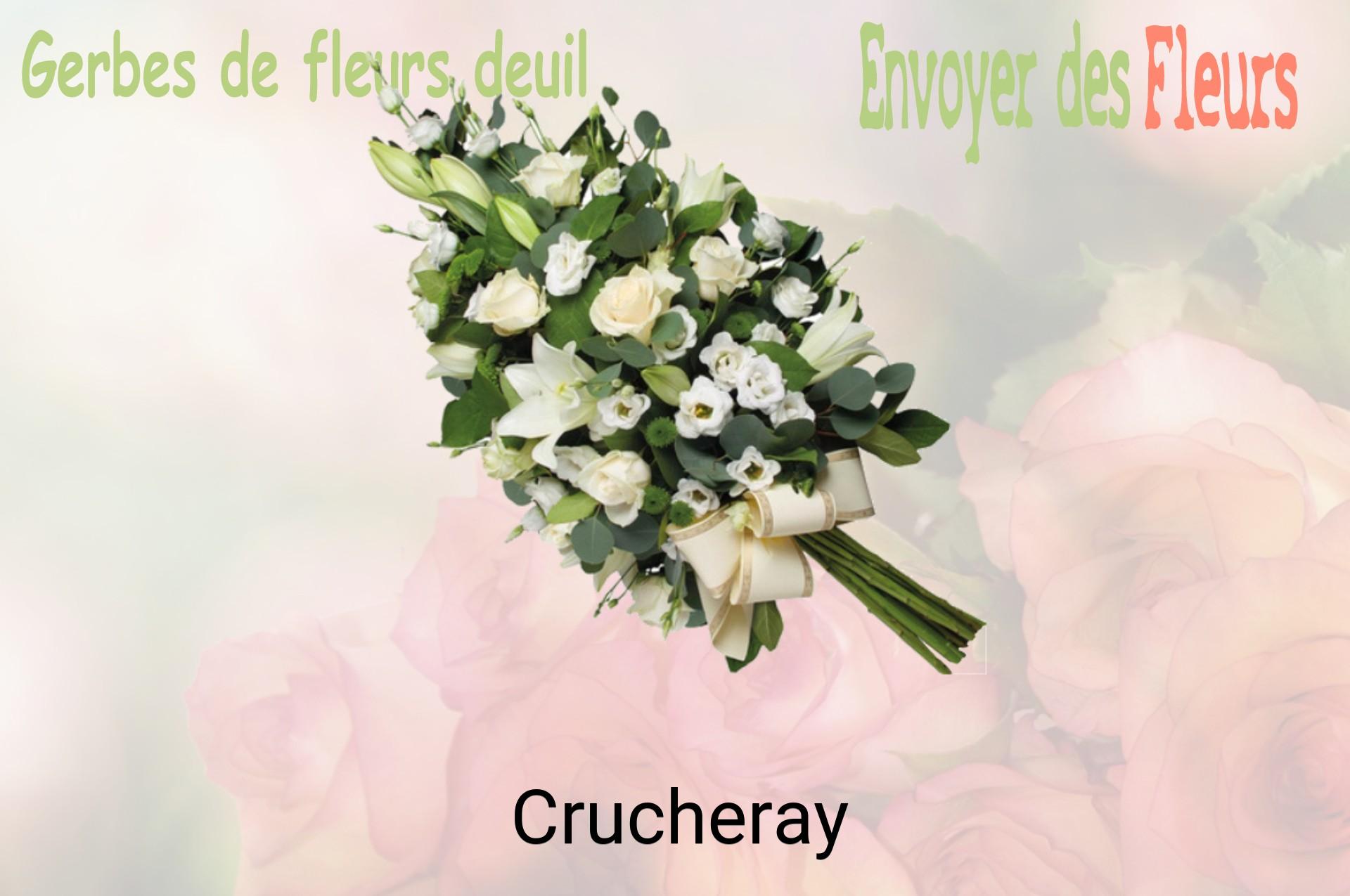 Gerbe de fleurs de deuil livrée à Crucheray